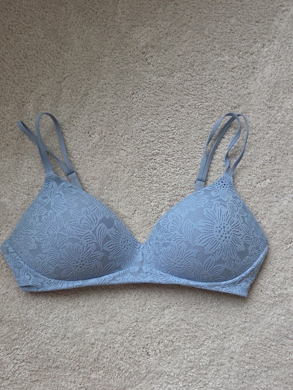 aerie Lace Wireless Bra in Light Blue